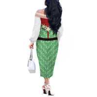 Germany Christmas Off The Shoulder Long Sleeve Dress Dirndl Xmas Style - Wonder Print Shop