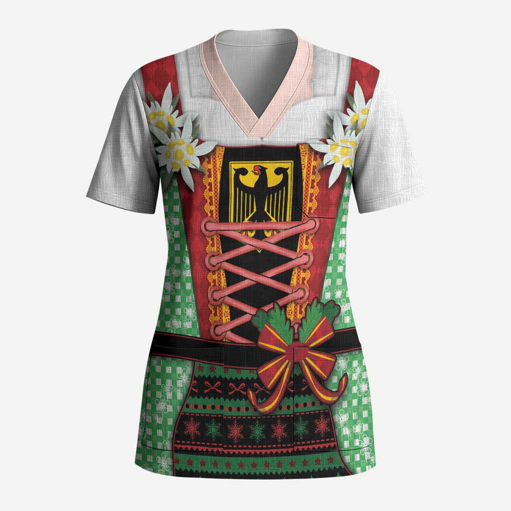 Germany Christmas Scrub Top Dirndl Xmas Style - Wonder Print Shop