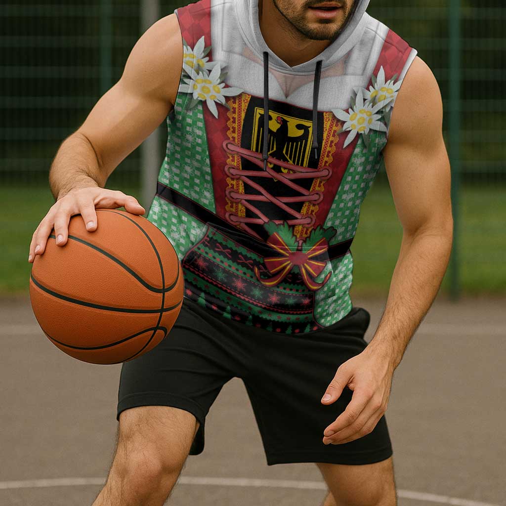 Germany Christmas Sleeveless Hoodie Dirndl Xmas Style - Wonder Print Shop