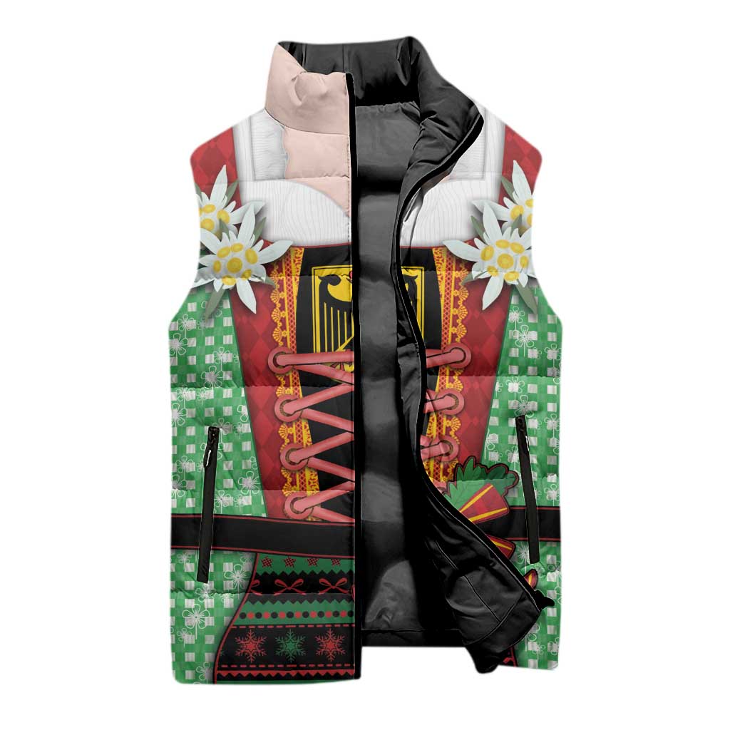 Germany Christmas Sleeveless Puffer Jacket Dirndl Xmas Style - Wonder Print Shop