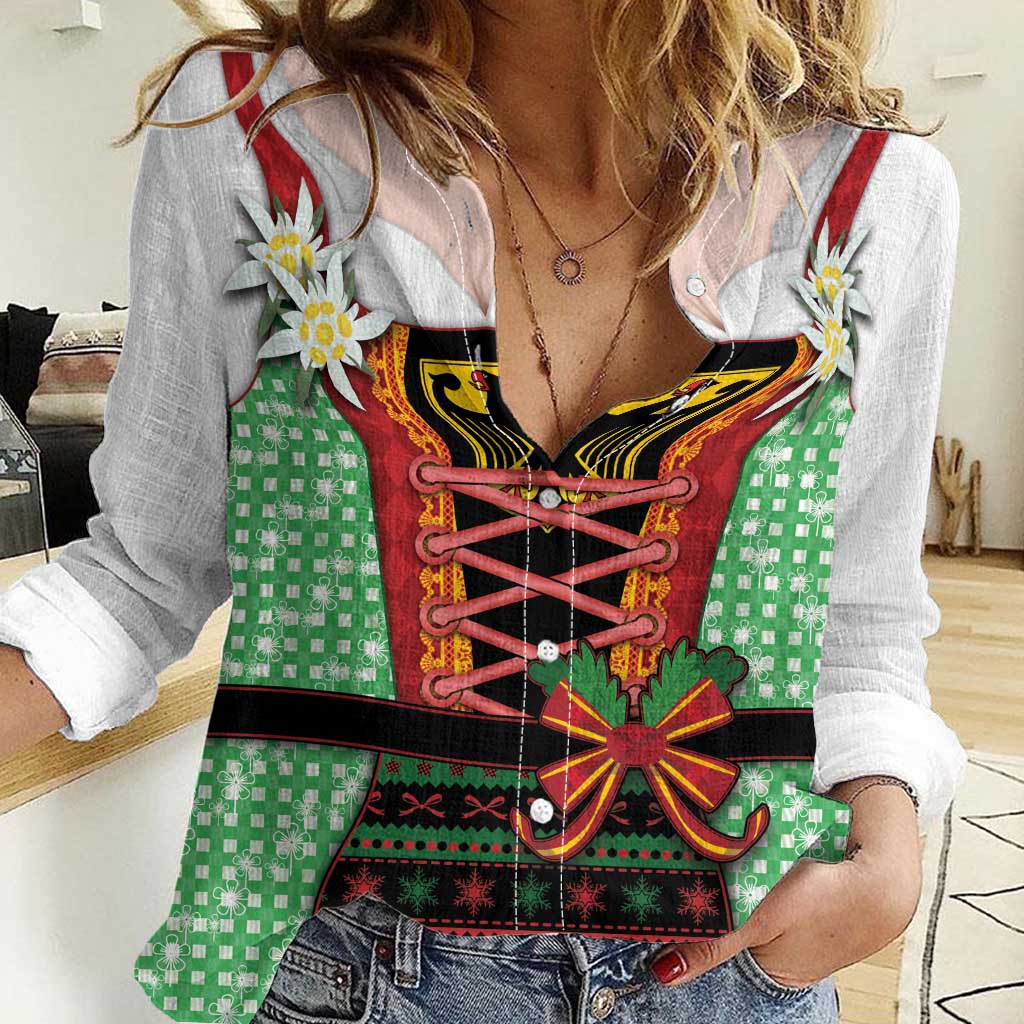 Germany Christmas Women Casual Shirt Dirndl Xmas Style - Wonder Print Shop