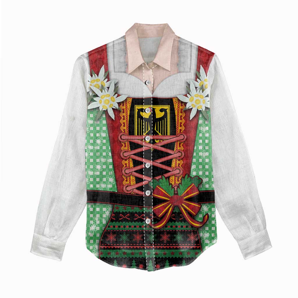 Germany Christmas Women Casual Shirt Dirndl Xmas Style - Wonder Print Shop