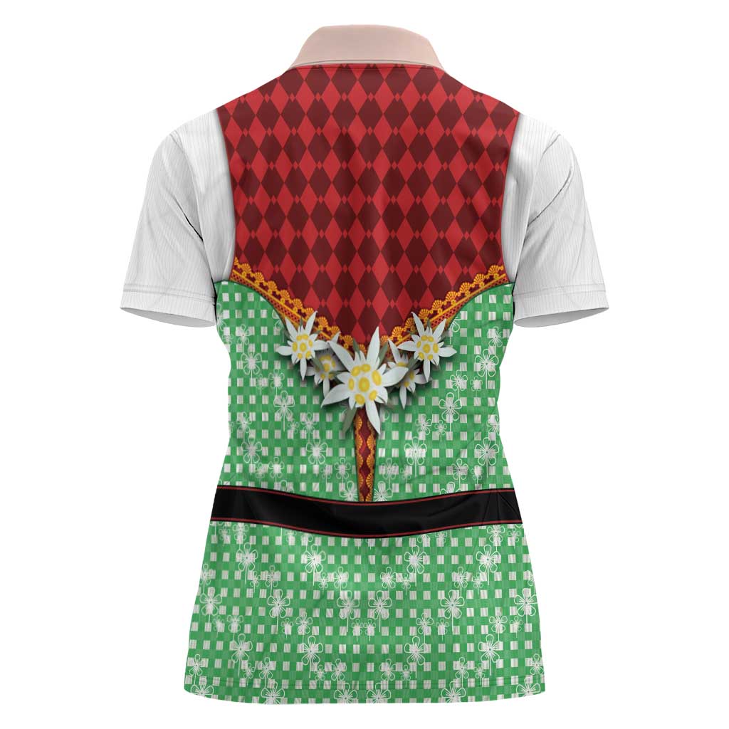 Germany Christmas Women Polo Shirt Dirndl Xmas Style - Wonder Print Shop