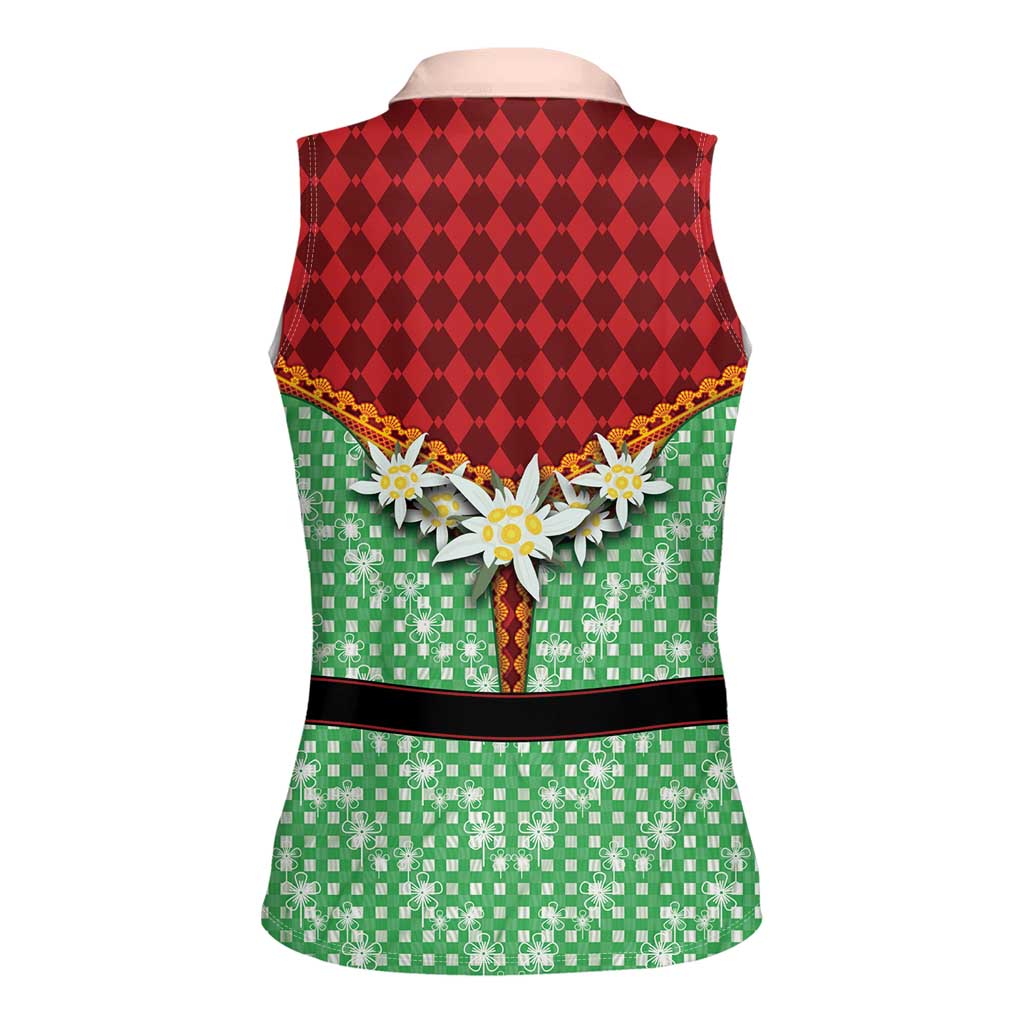 Germany Christmas Women Sleeveless Polo Shirt Dirndl Xmas Style - Wonder Print Shop
