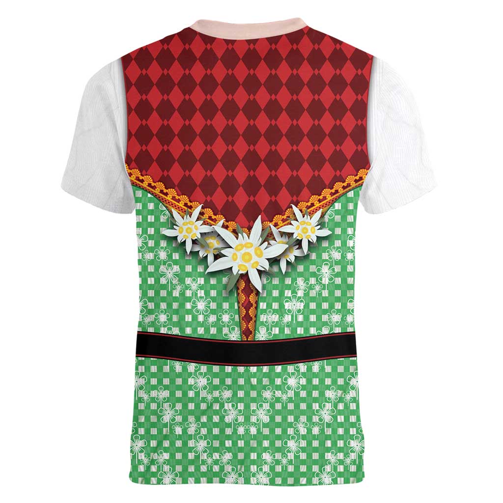 Germany Christmas Women V-Neck T-Shirt Dirndl Xmas Style - Wonder Print Shop