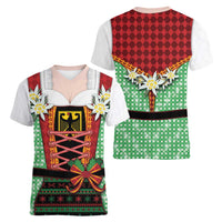 Germany Christmas Women V-Neck T-Shirt Dirndl Xmas Style - Wonder Print Shop