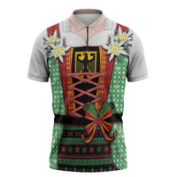 Germany Christmas Zipper Polo Shirt Dirndl Xmas Style - Wonder Print Shop