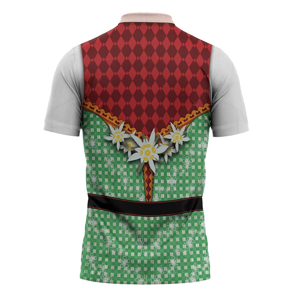 Germany Christmas Zipper Polo Shirt Dirndl Xmas Style - Wonder Print Shop