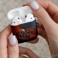 Bull Riding AirPods Case Western Cowboy Denim And Leather Effect