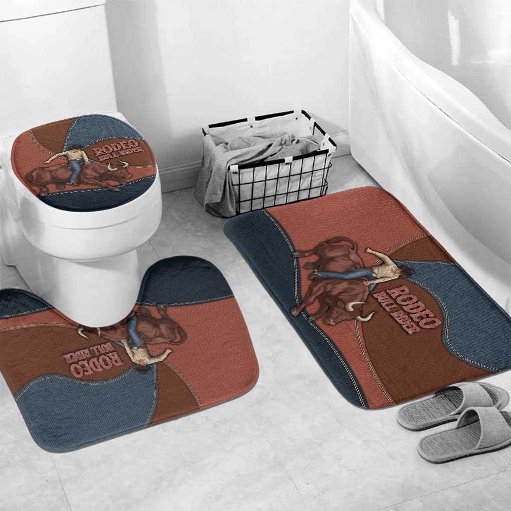 Bull Riding Bathroom Set Western Cowboy Denim And Leather Effect