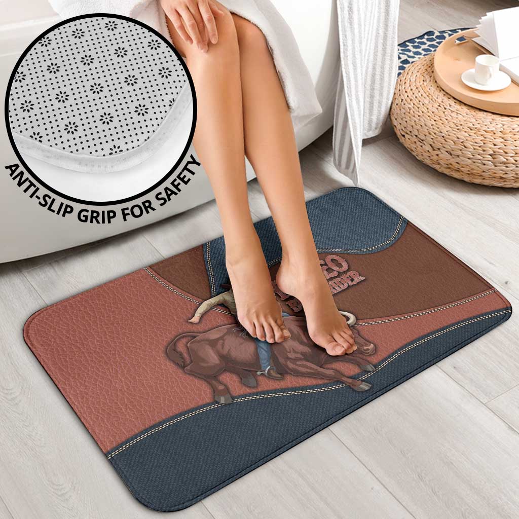 Bull Riding Bathroom Set Western Cowboy Denim And Leather Effect