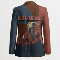 Bull Riding Blazer Western Cowboy Denim And Leather Effect