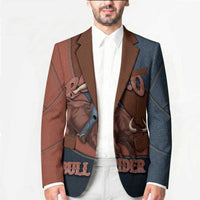 Bull Riding Blazer Western Cowboy Denim And Leather Effect