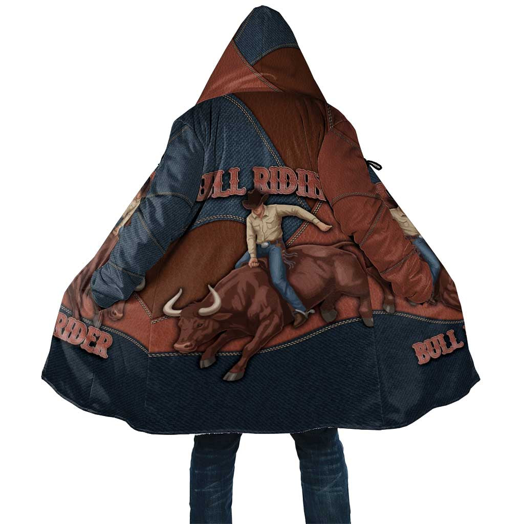 Bull Riding Cloak Western Cowboy Denim And Leather Effect
