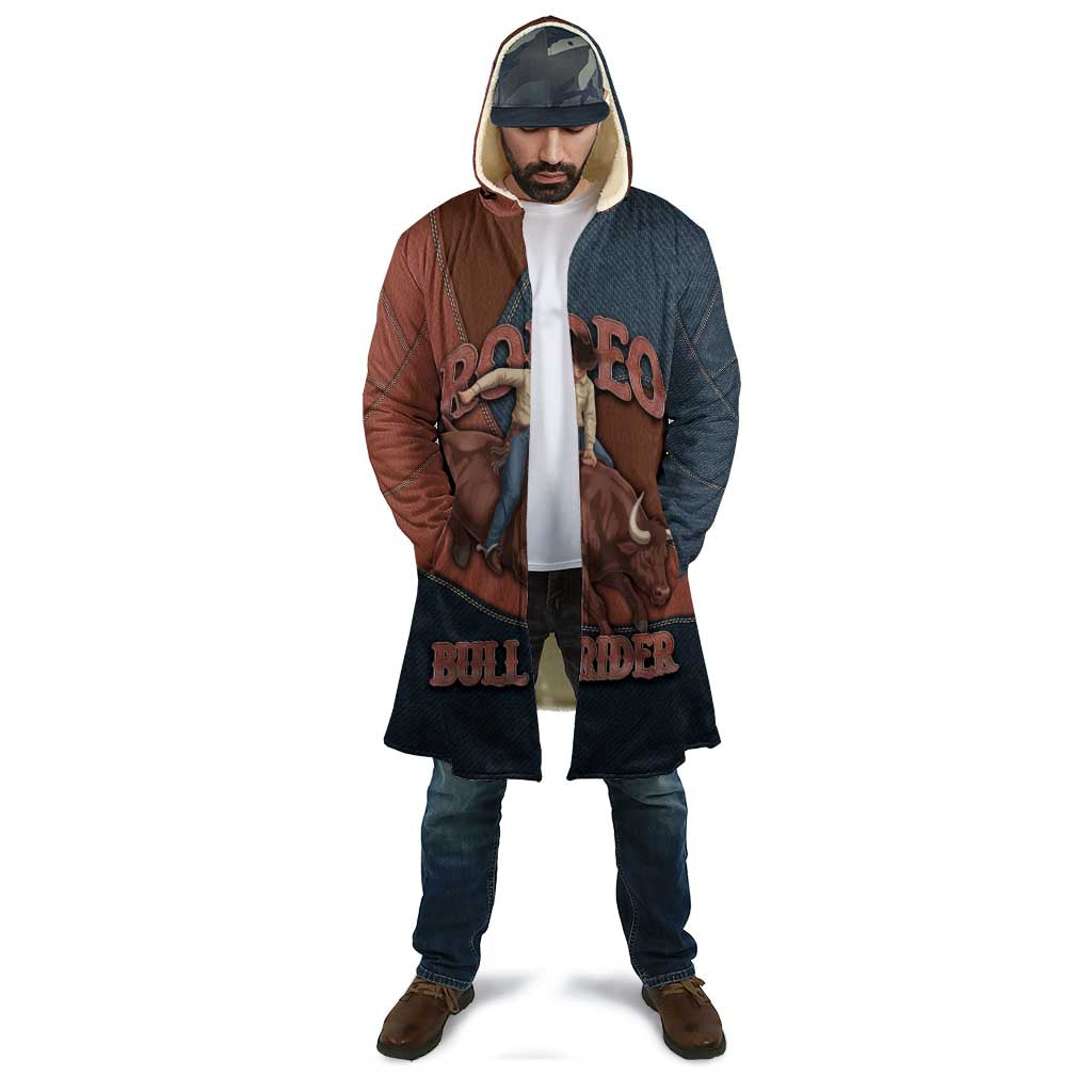 Bull Riding Cloak Western Cowboy Denim And Leather Effect