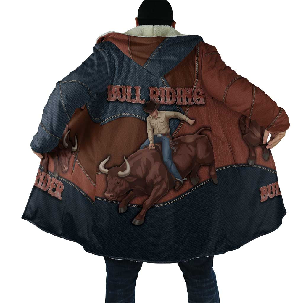 Bull Riding Cloak Western Cowboy Denim And Leather Effect