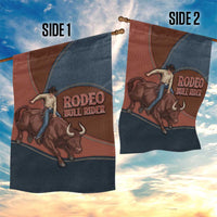 Bull Riding Garden Flag Western Cowboy Denim And Leather Effect