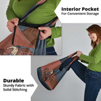 Bull Riding Grocery Bag Western Cowboy Denim And Leather Effect