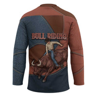 Bull Riding Hockey Jersey Western Cowboy Denim And Leather Effect