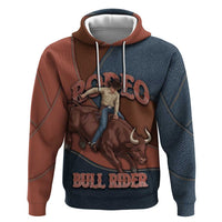 Bull Riding Hoodie Western Cowboy Denim And Leather Effect