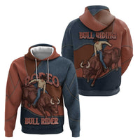 Bull Riding Hoodie Western Cowboy Denim And Leather Effect