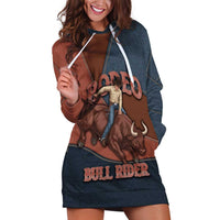 Bull Riding Hoodie Dress Western Cowboy Denim And Leather Effect
