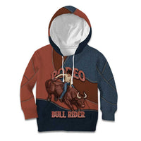 Bull Riding Kid Hoodie Western Cowboy Denim And Leather Effect