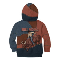 Bull Riding Kid Hoodie Western Cowboy Denim And Leather Effect
