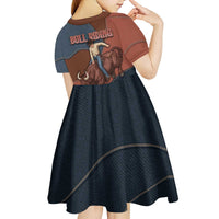 Bull Riding Kid Short Sleeve Dress Western Cowboy Denim And Leather Effect