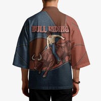 Bull Riding Kimono Western Cowboy Denim And Leather Effect