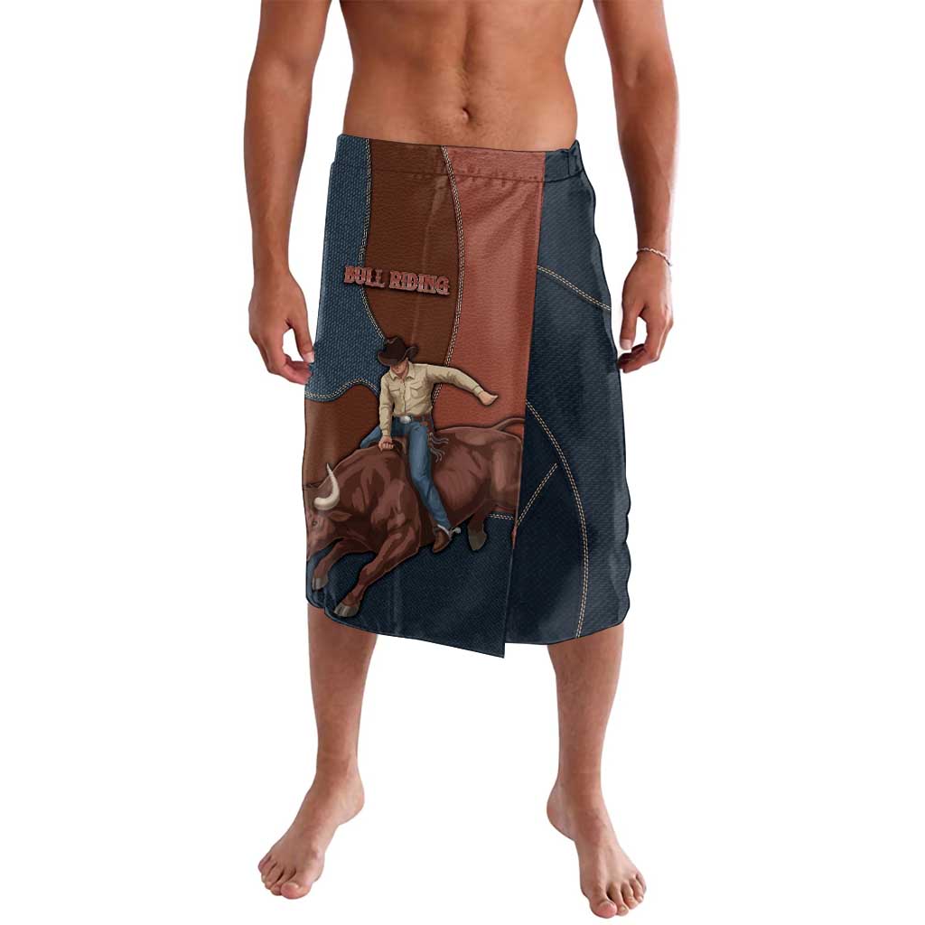 Bull Riding Lavalava Western Cowboy Denim And Leather Effect