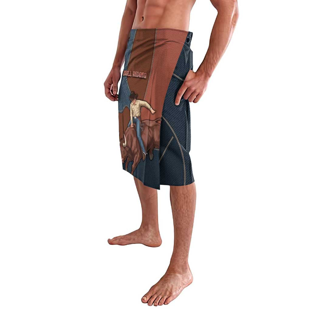 Bull Riding Lavalava Western Cowboy Denim And Leather Effect