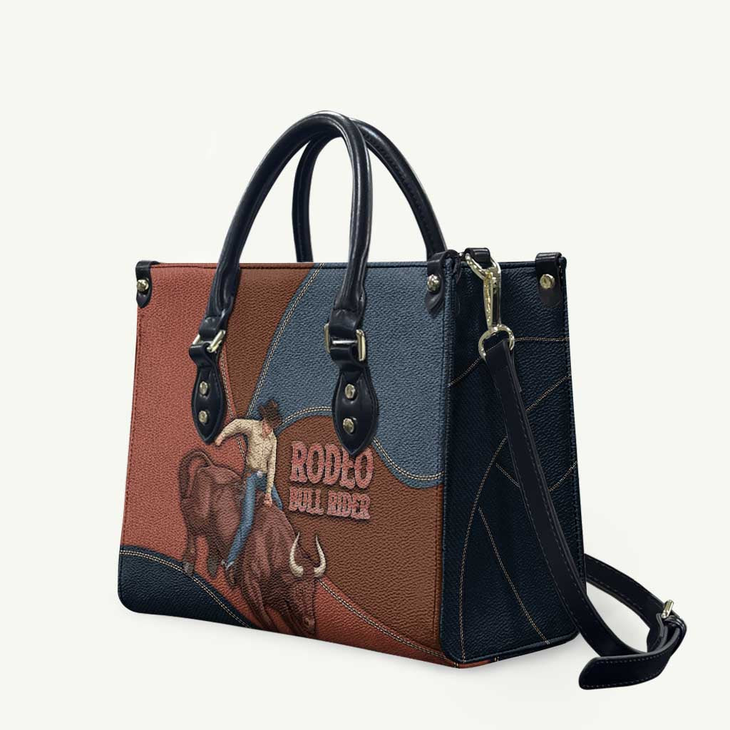 Bull Riding Leather Bag Western Cowboy Denim And Leather Effect