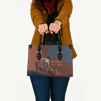 Bull Riding Leather Bag Western Cowboy Denim And Leather Effect