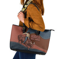 Bull Riding Leather Tote Bag Western Cowboy Denim And Leather Effect