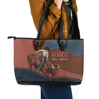 Bull Riding Leather Tote Bag Western Cowboy Denim And Leather Effect