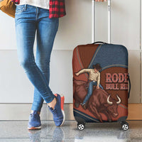 Bull Riding Luggage Cover Western Cowboy Denim And Leather Effect