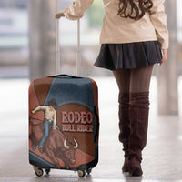 Bull Riding Luggage Cover Western Cowboy Denim And Leather Effect