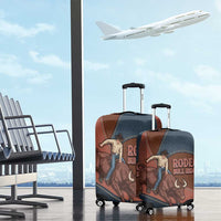 Bull Riding Luggage Cover Western Cowboy Denim And Leather Effect