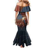 Bull Riding Mermaid Dress Western Cowboy Denim And Leather Effect
