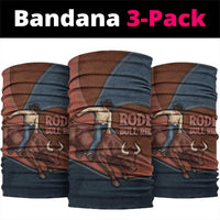 Bull Riding Neck Gaiter Western Cowboy Denim And Leather Effect