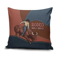 Bull Riding Pillow Cover Western Cowboy Denim And Leather Effect