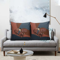 Bull Riding Pillow Cover Western Cowboy Denim And Leather Effect