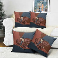 Bull Riding Pillow Cover Western Cowboy Denim And Leather Effect