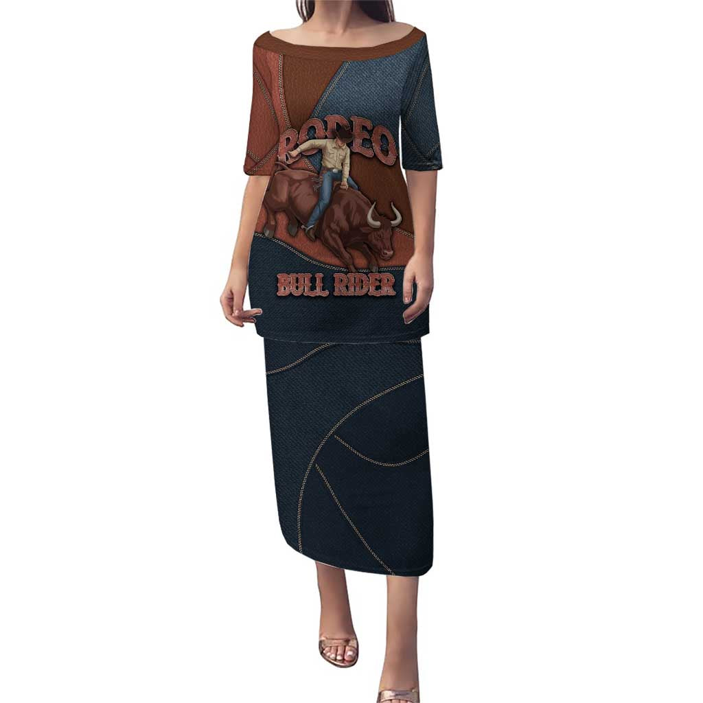 Bull Riding Puletasi Western Cowboy Denim And Leather Effect