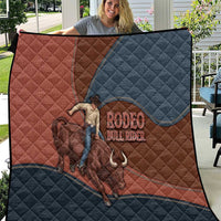 Bull Riding Quilt Western Cowboy Denim And Leather Effect