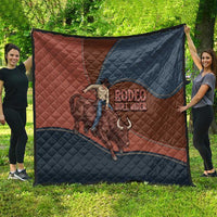Bull Riding Quilt Western Cowboy Denim And Leather Effect
