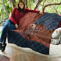 Bull Riding Quilt Western Cowboy Denim And Leather Effect