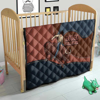 Bull Riding Quilt Western Cowboy Denim And Leather Effect