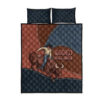 Bull Riding Quilt Bed Set Western Cowboy Denim And Leather Effect